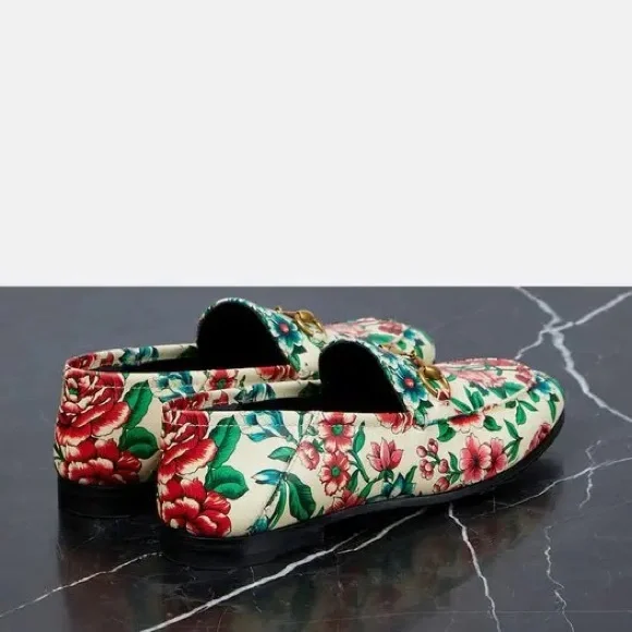 GUCCI Horsebit Printed Leather Loafers - Picture 3 of 11